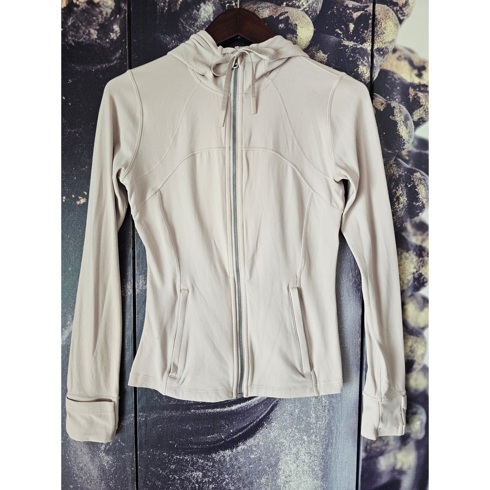 Lululemon Define Nulu Hooded Jacket Pale Pink Size 6 Full Zip Athletic Yoga